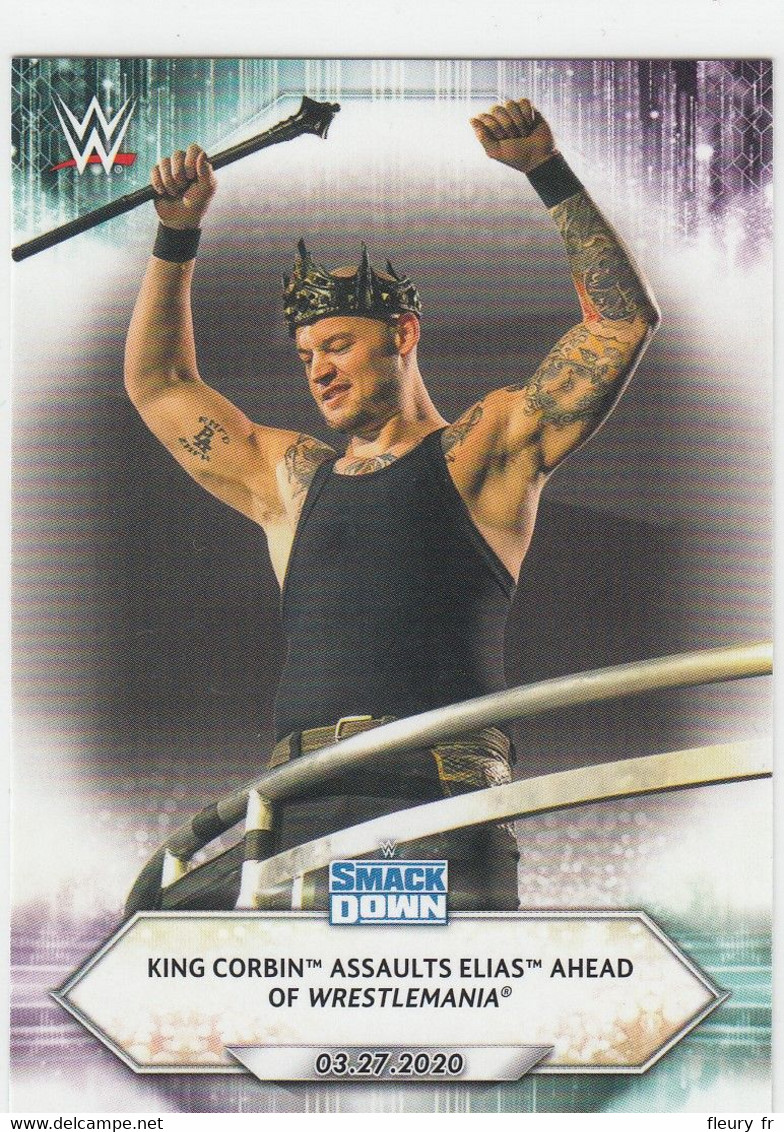 King Corbin   #43    Assaults Elias   2021 Topps WWE - Trading-Karten