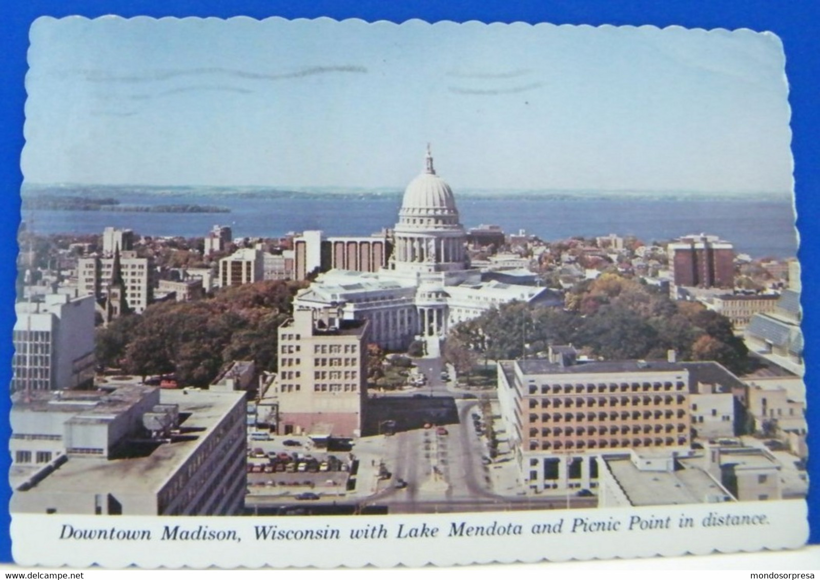 (M) MADISON - WISCONSIN -  PANORAMA - LAGO MENDOTA - VIAGGIATA - Madison