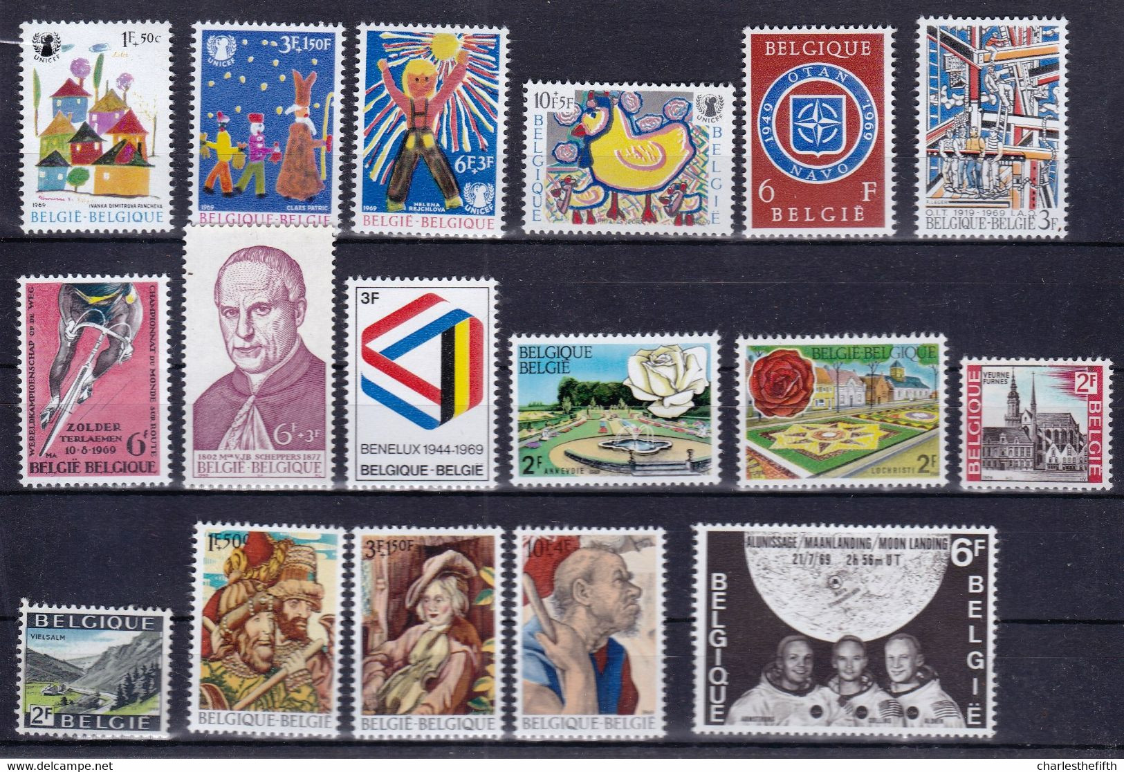 A 20% COLLECTION BELGIQUE 1963-1970 - COLLECTION NEUVE ** SUR CARTES - 8 ANS - SAUVEZ SUR LES FRAIS D'EXPEDITION !!!!