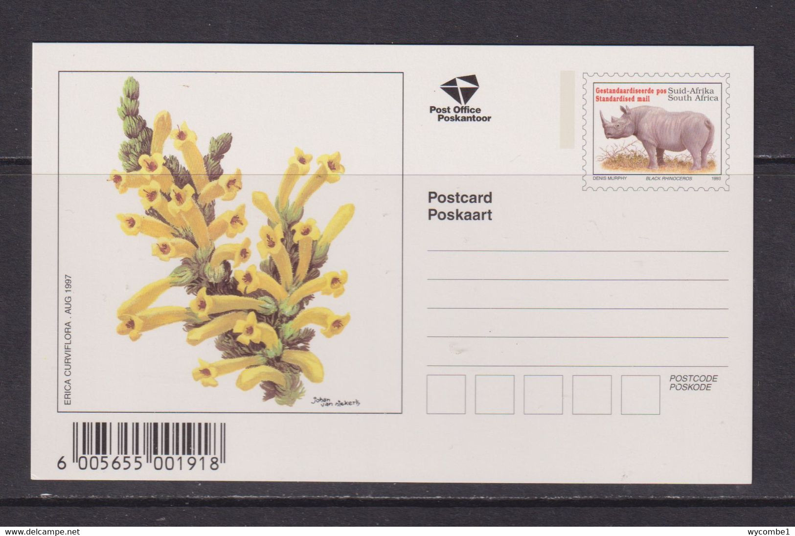 SOUTH AFRICA - 1997 Flowers Pre-Paid Postcard As Scans - Briefe U. Dokumente