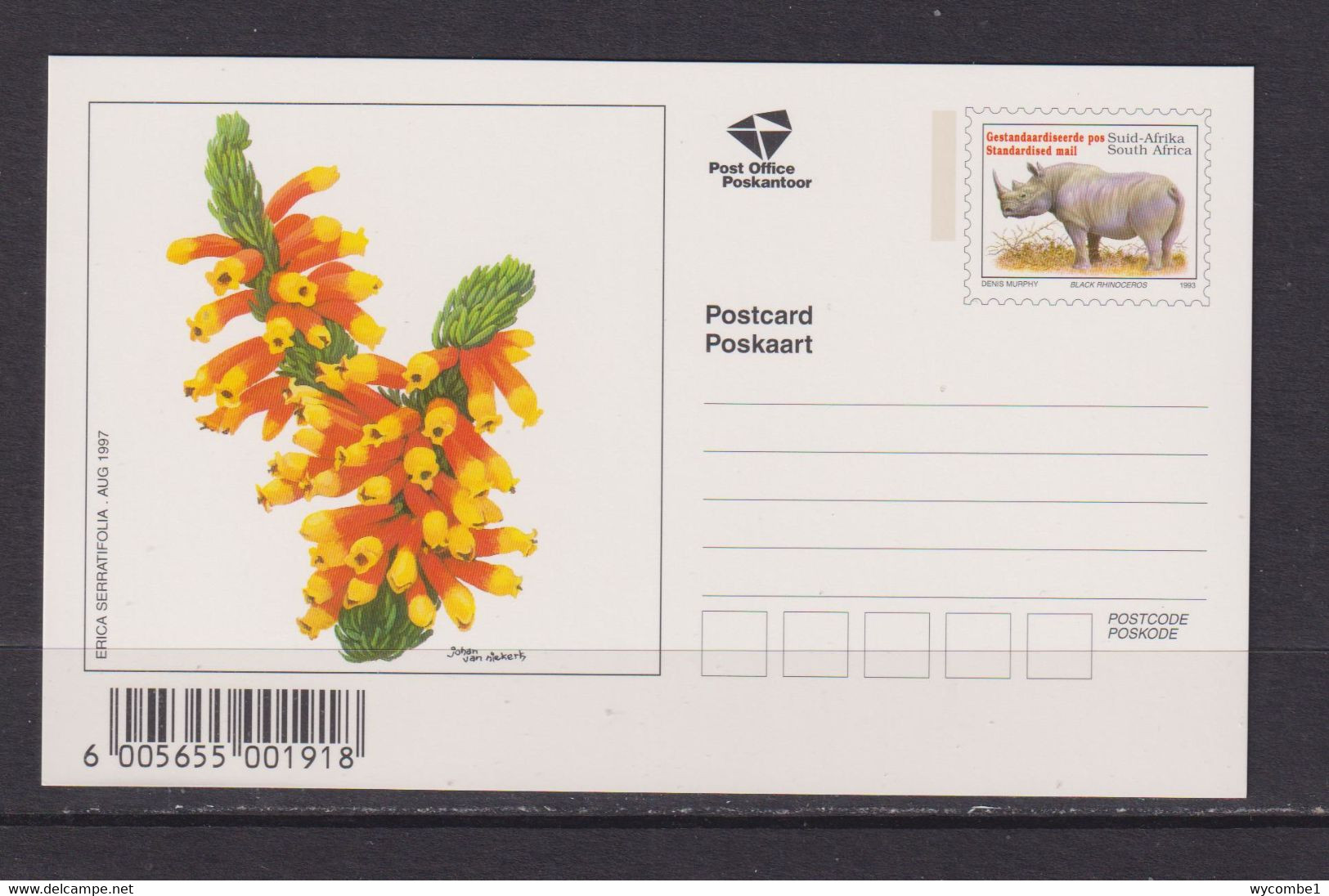 SOUTH AFRICA - 1997 Flowers Pre-Paid Postcard As Scan - Cartas & Documentos