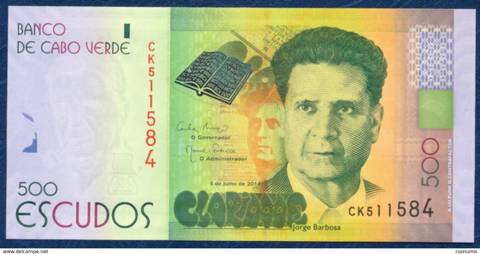 CAPE VERDE CABO VERDE 500 ESCUDOS P-72 2014 UNC - Cap Verde