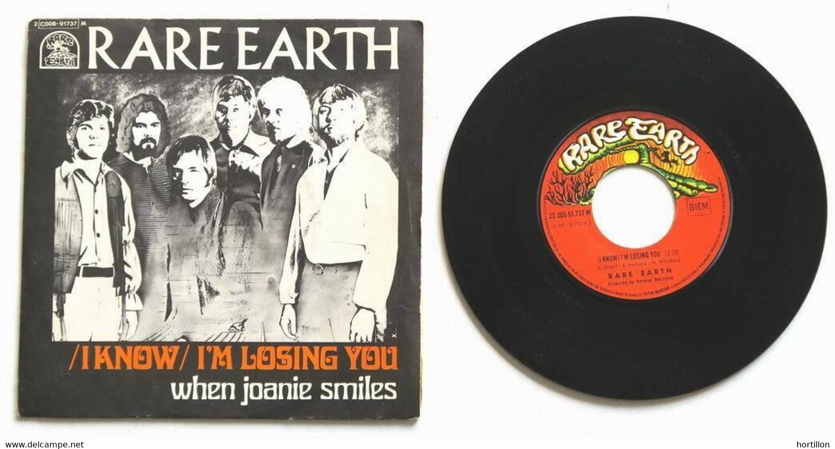 RARE EARTH : I KNOW I'M LOSING YOU / WHEN JOANIE SMILES 7" 45 SP Vinyle France - Soul - R&B