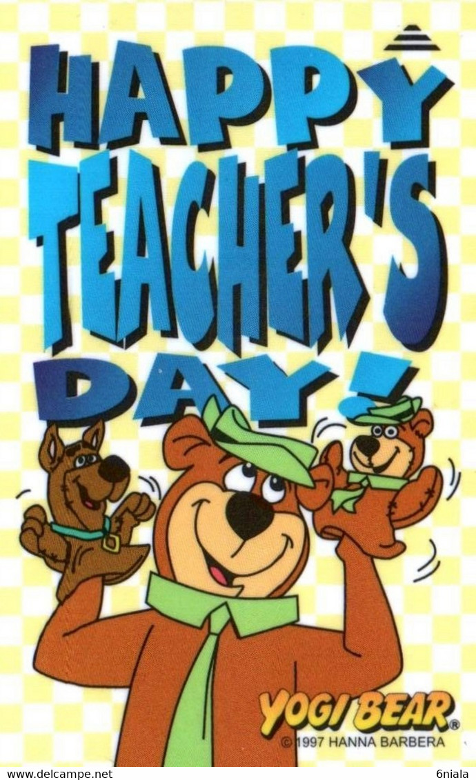 7560 Télécarte Collection HAPPY Teacher's Day YOGI BEAR    Hanna Barbera  ( Recto Verso) Carte Téléphonique Singapour - BD