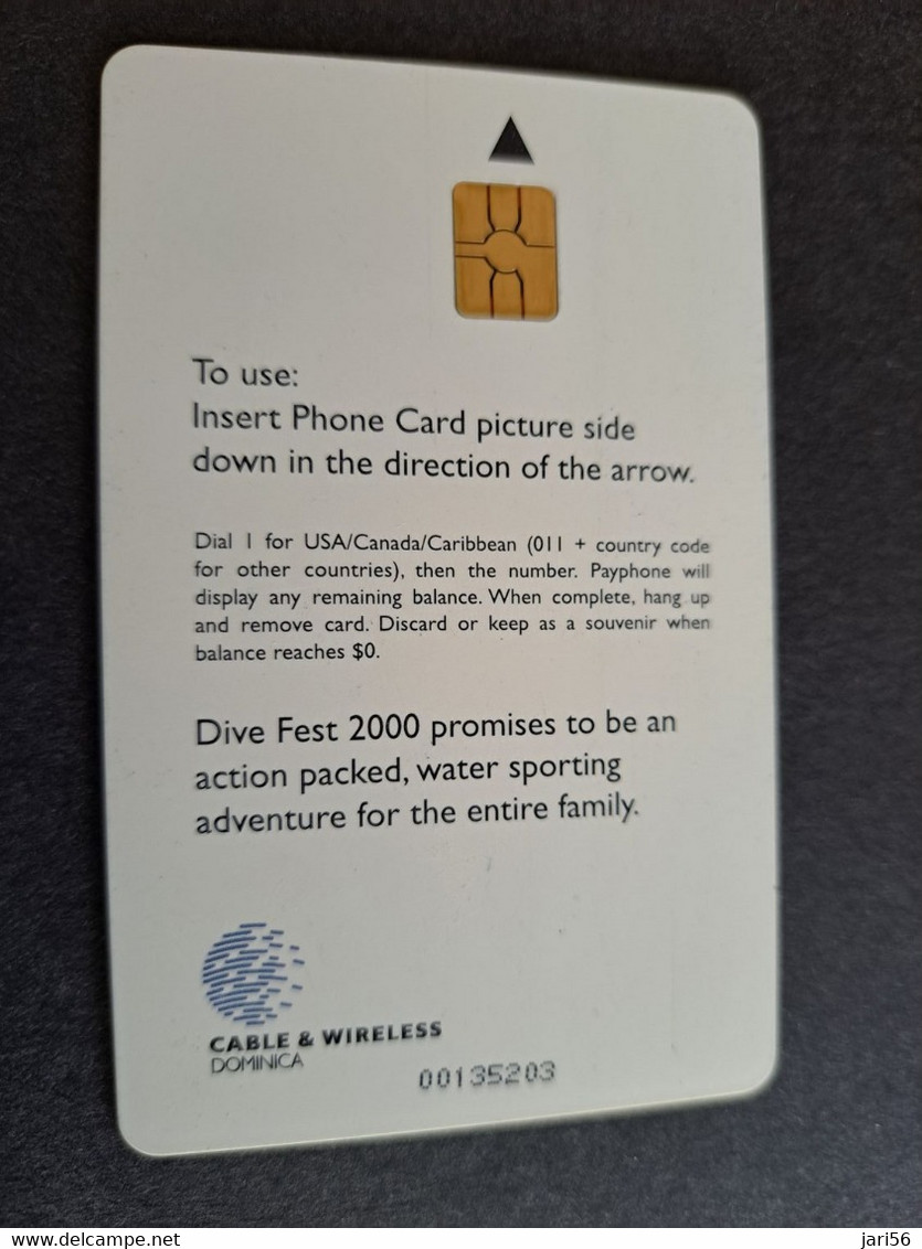 DOMINICA $ 20,- DIVE FEST  2000 /  DIVER  CHIPCARD    Fine Used Card  ** 10024 ** - Dominica