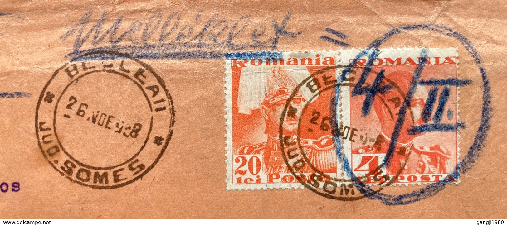 ROMANIA 1948, KING MICHAEL WITH CROWN 2 STAMPS,BECLEAN CITY TO BUDAPEST CITY HUNGARY REGISTERED COVER - Covers & Documents