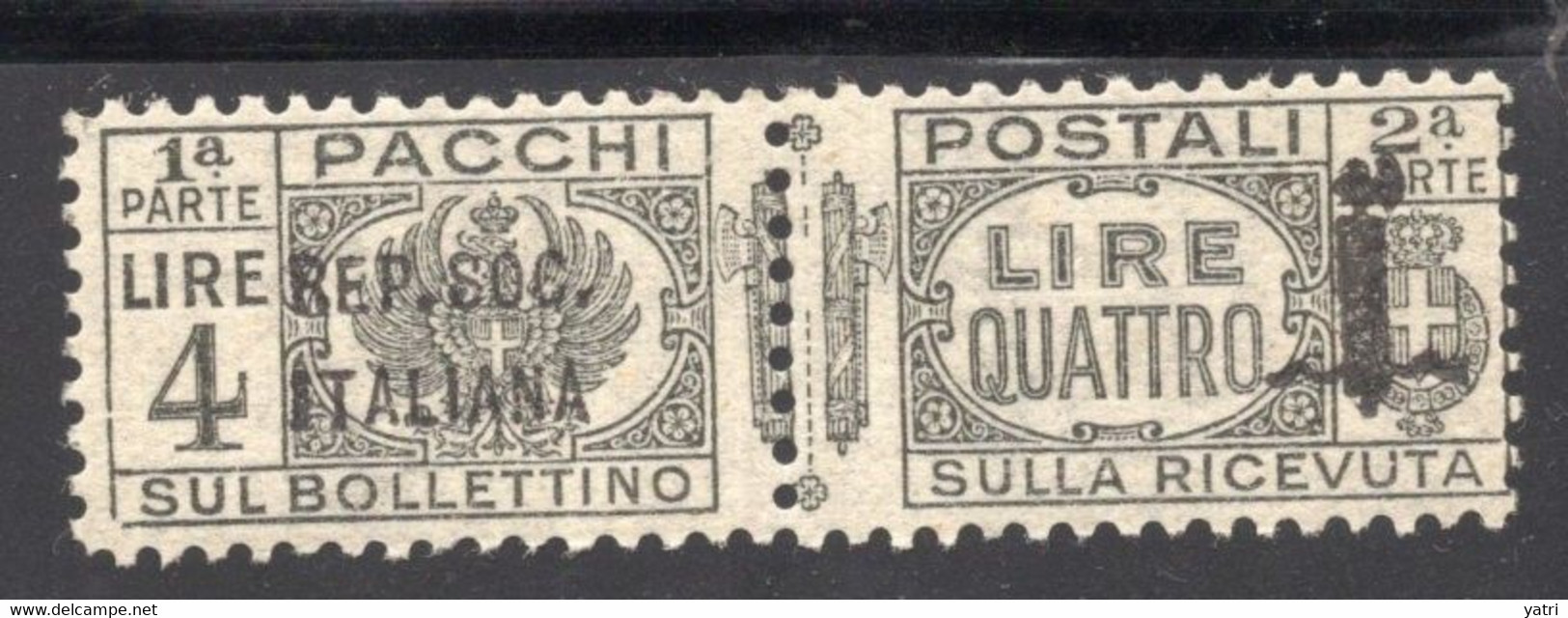 Repubblica Sociale (1944) - Pacchi Postali, 4 Lire ** - Postal Parcels