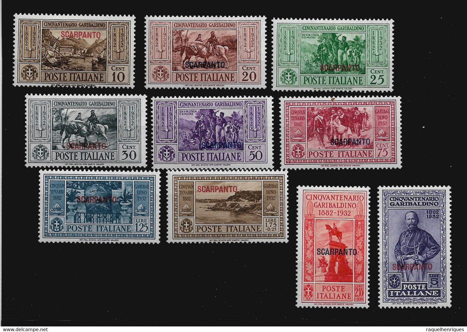 ITALY STAMP - Aegean Islands SCARPANTO - 1930 Italian Postage Stamps Overprinted MH (BA5#22) - Egée (Scarpanto)