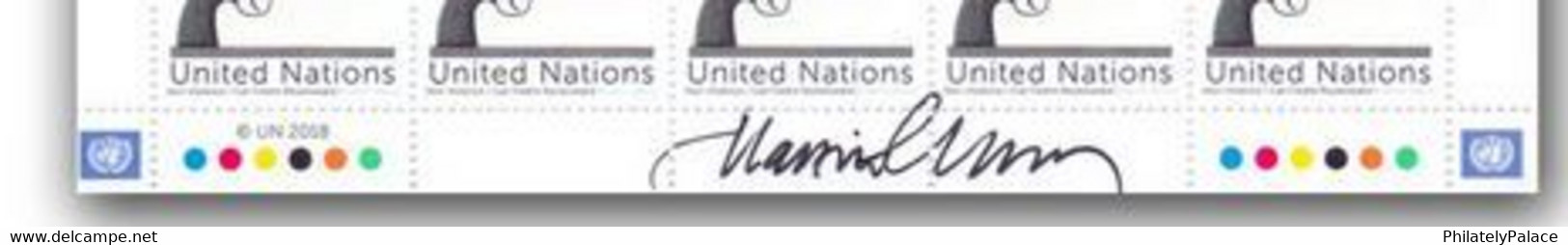 2018 UN Knotted Gun – Non Violence Full Sheet Of 50 Stamp Signed By The Engraver Artist Martin Morck  RARE MNH (**) - Ongebruikt