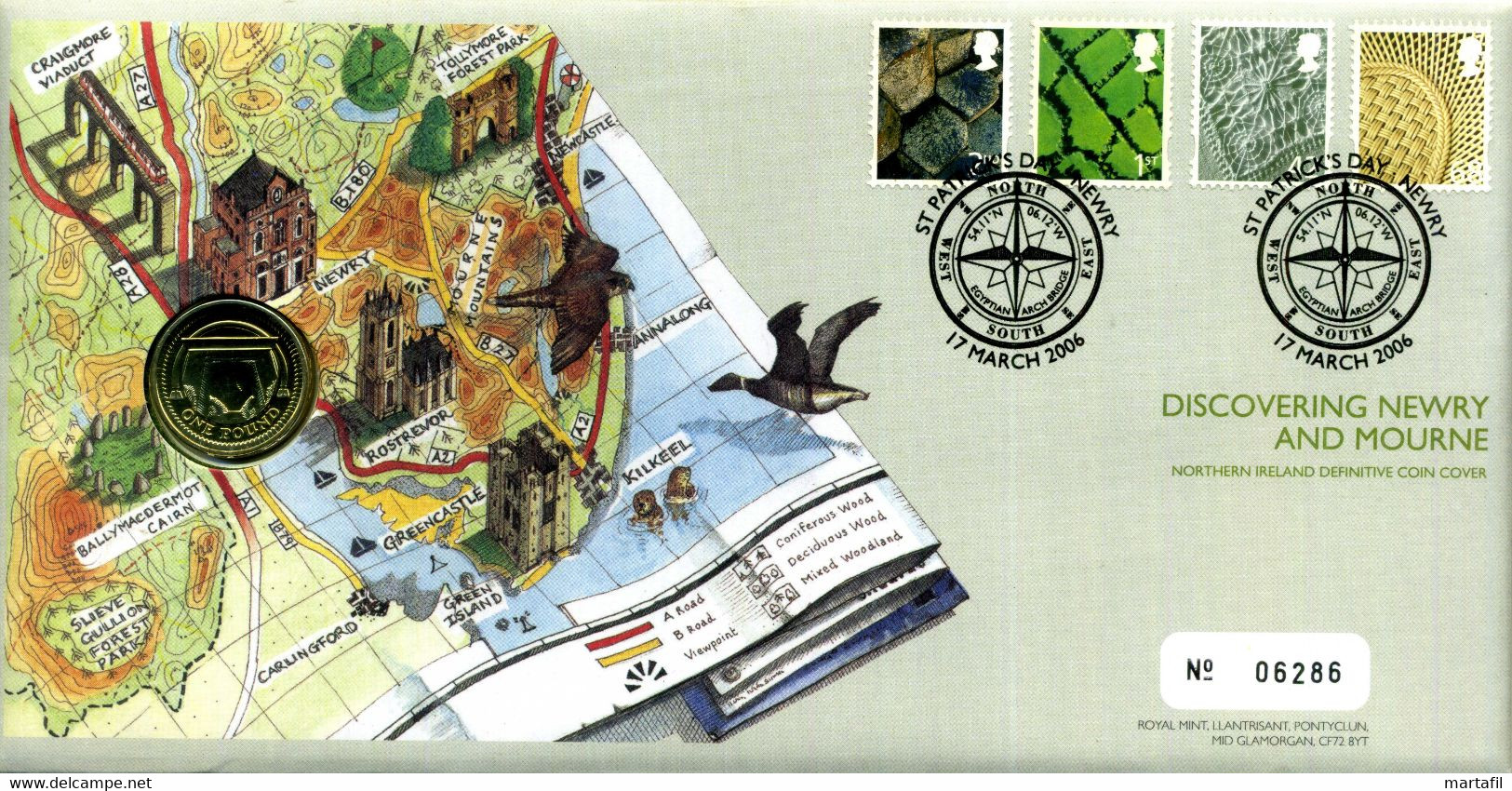 Royal Mail FDC "Discovering Newry And Mourne" Northern Ireland Definitive Coin Cover - Geography