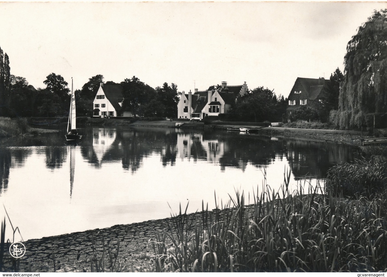 SINT MARTENS LATEM    LEIEBOCHT MET OUDE SINT BAAFS ABDIJHOEVE     FOTOKAART     2 SCANS - Sint-Martens-Latem