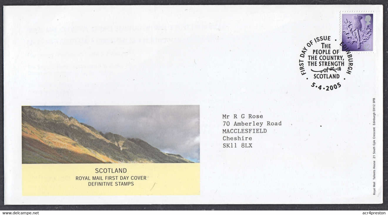 Ca0529 GREAT BRITAIN 2005,  New 42p Value Machin Definitive, Scotland, FDC - 2001-2010 Dezimalausgaben