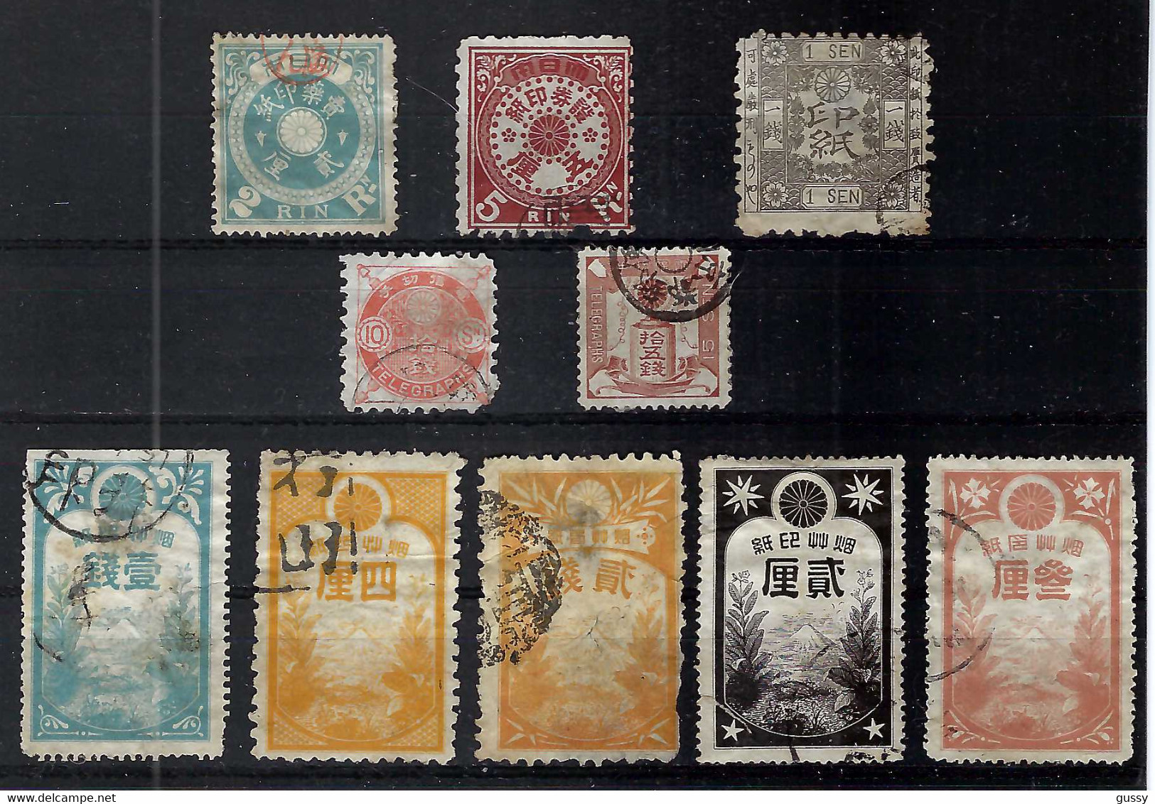 JAPON Ca.1885-1900:  Lot D'obl. CAD (télégraphe, Fiscaux,...) - Timbres Télégraphe
