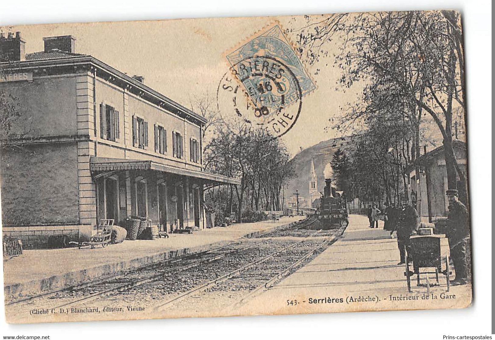 CPA 07 Serrière Intérieur De La Gare Le Train - Serrières