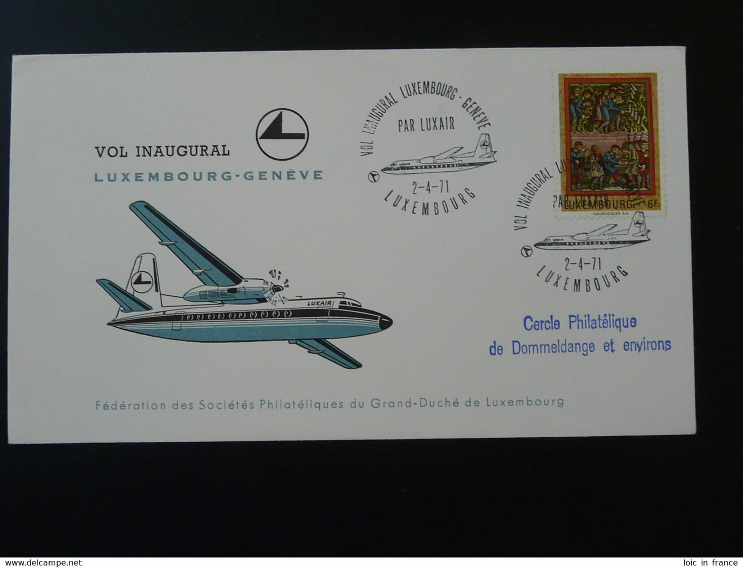 Lettre Premier Vol First Flight Cover Luxembourg Geneve Luxair 1971 - Briefe U. Dokumente