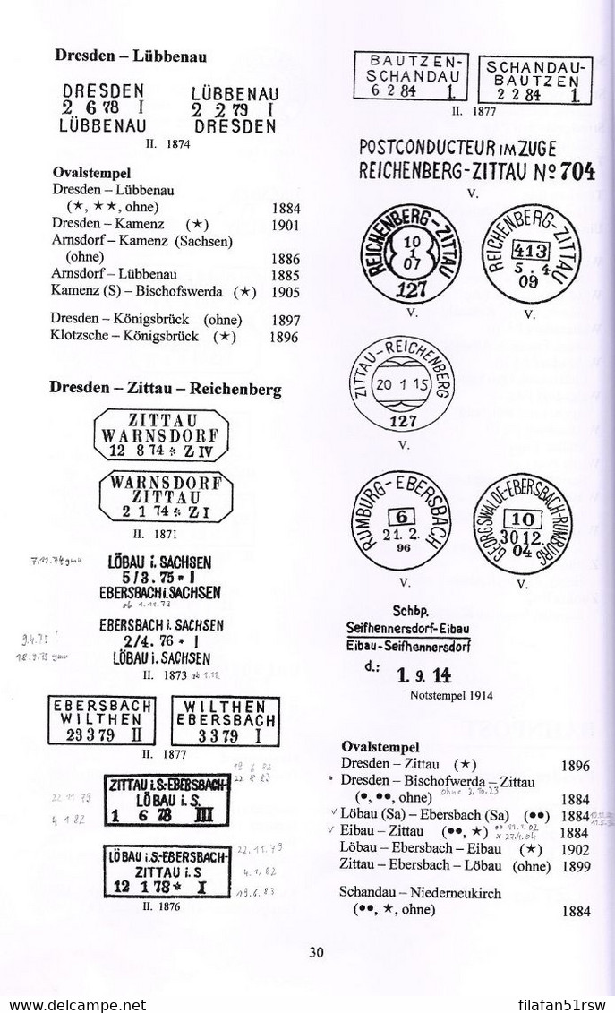 Postanstalten In Der Sächsischen Oberlausitz Und Deren Briefstempel Bis 1900 - Philately And Postal History