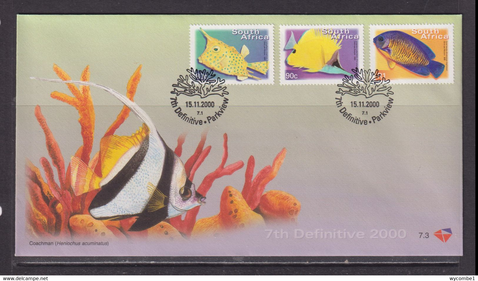 SOUTH AFRICA - 2000 Fish Definitives FDC X 3 As Scans - Covers & Documents