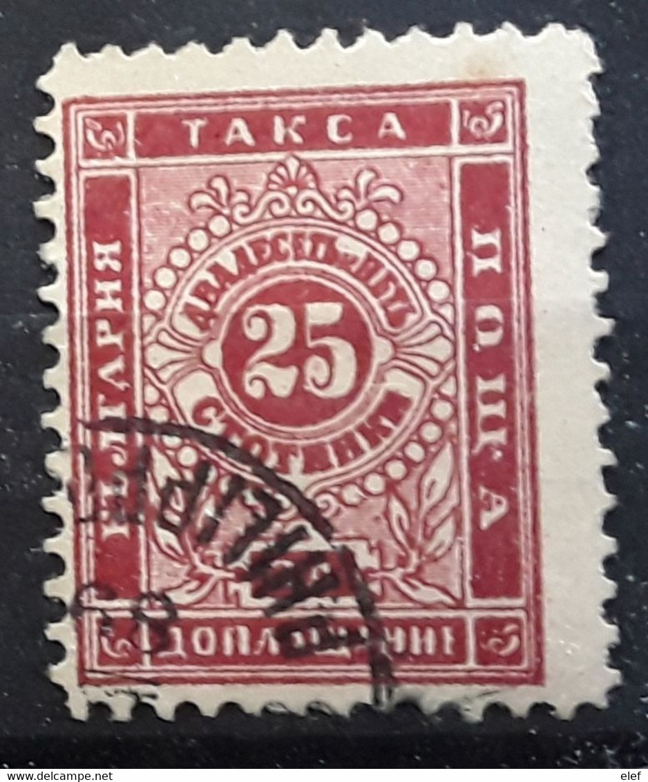 BULGARIA BULGARIE 1887 TAXE TAKCA Postage Due Yvert No 8, 25 S Carmin Dentele,  Obl TB - Timbres-taxe