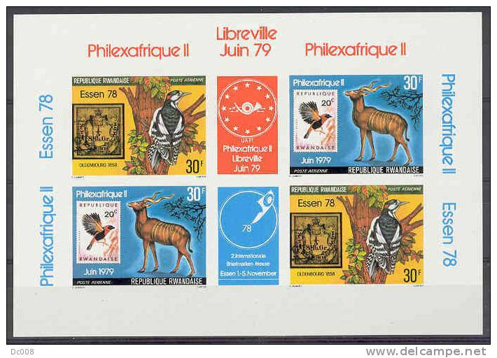 Rwandaise Expo Philexafrique Bloc Luxe PA12/13 ** MNH - Unused Stamps