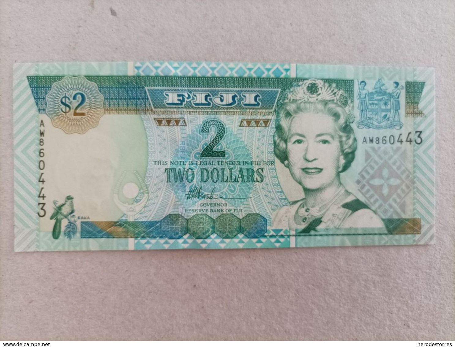 Billete De Las Islas Fiji De 2 Dolares, UNC - Fidji