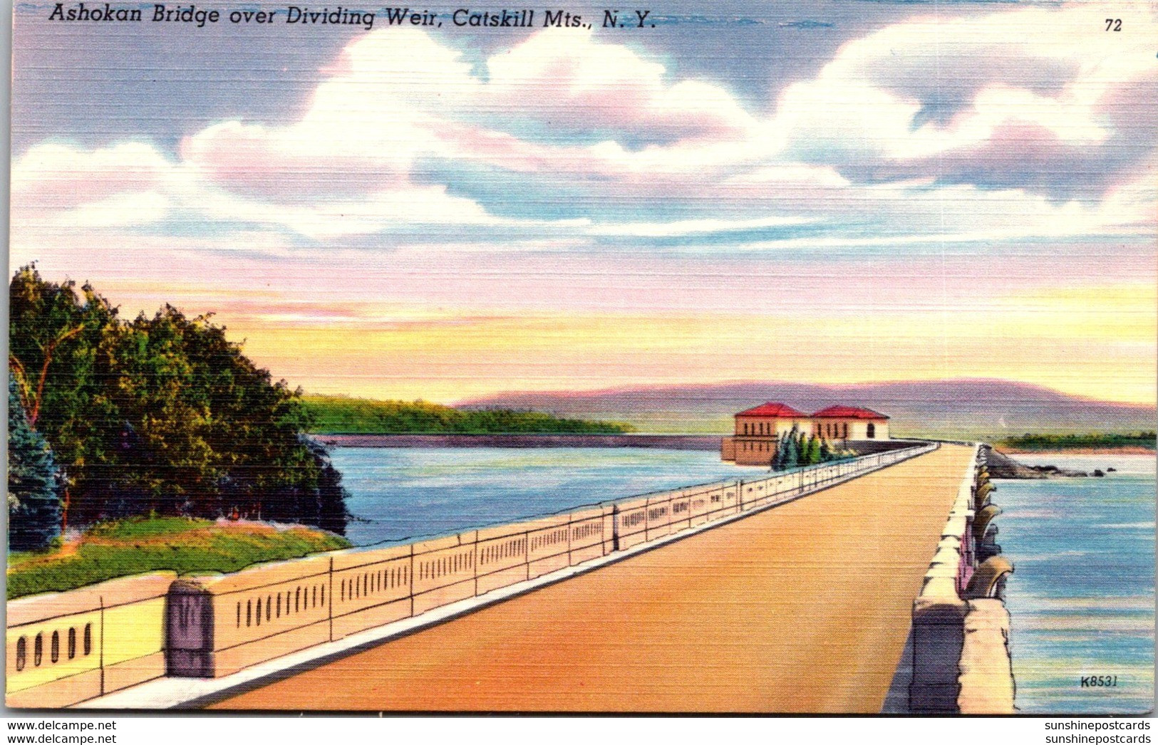 New York Catskills Ashokan Bridge Over Dividin Weir - Catskills