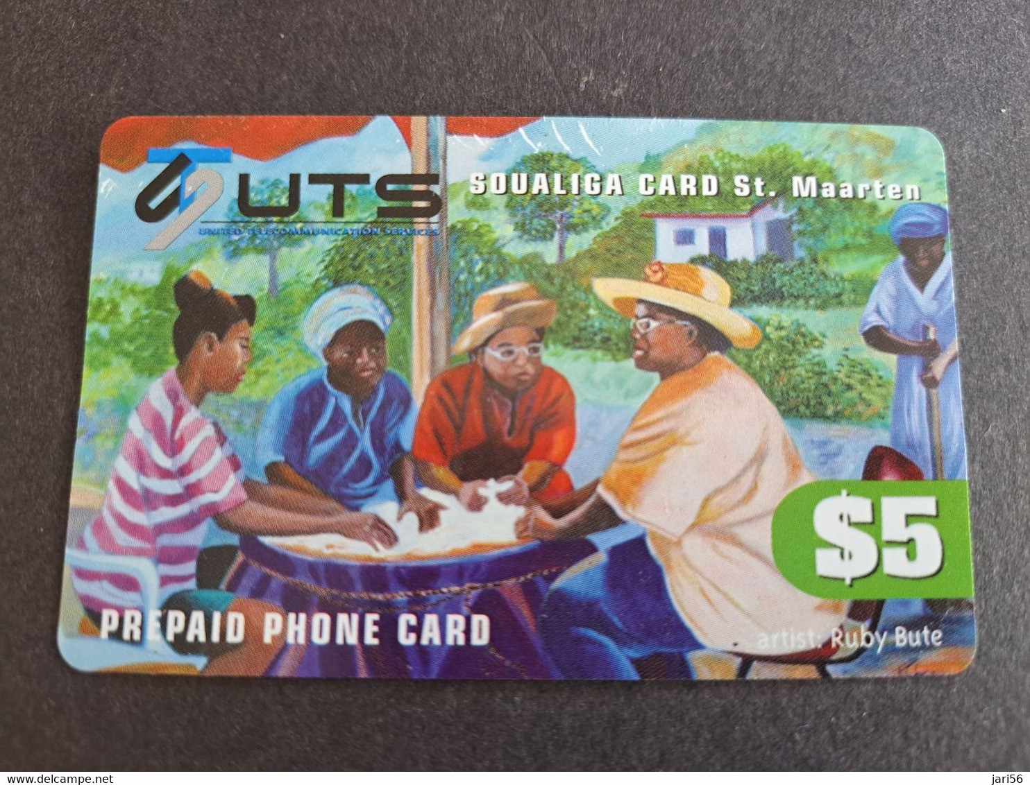 ST MAARTEN  SOUALIGA CARD PREPAID    $5,-   **10136** - Antilles (Netherlands)