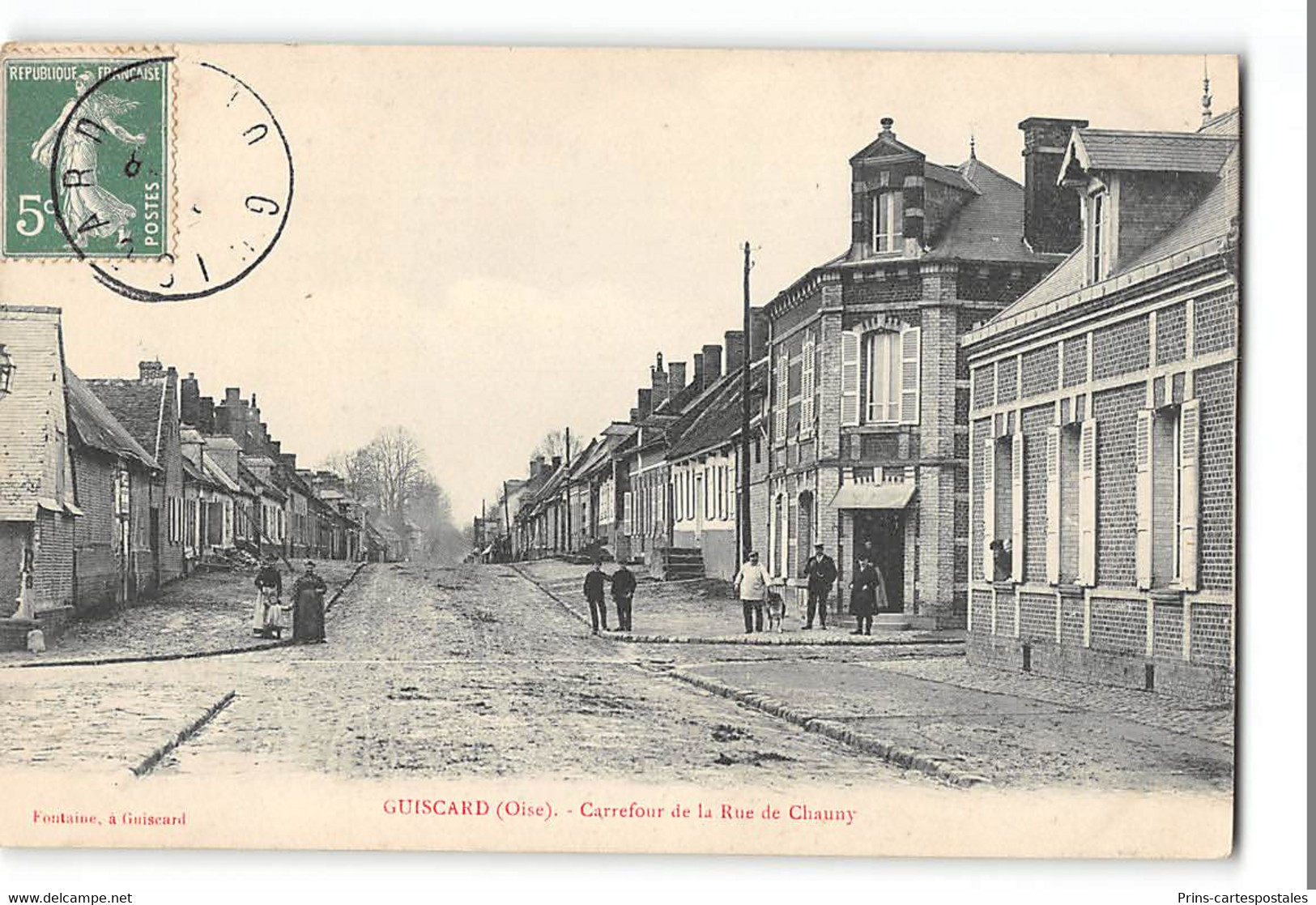 CPA 60 Guiscard Carrefour De La Rue De Chauny - Guiscard