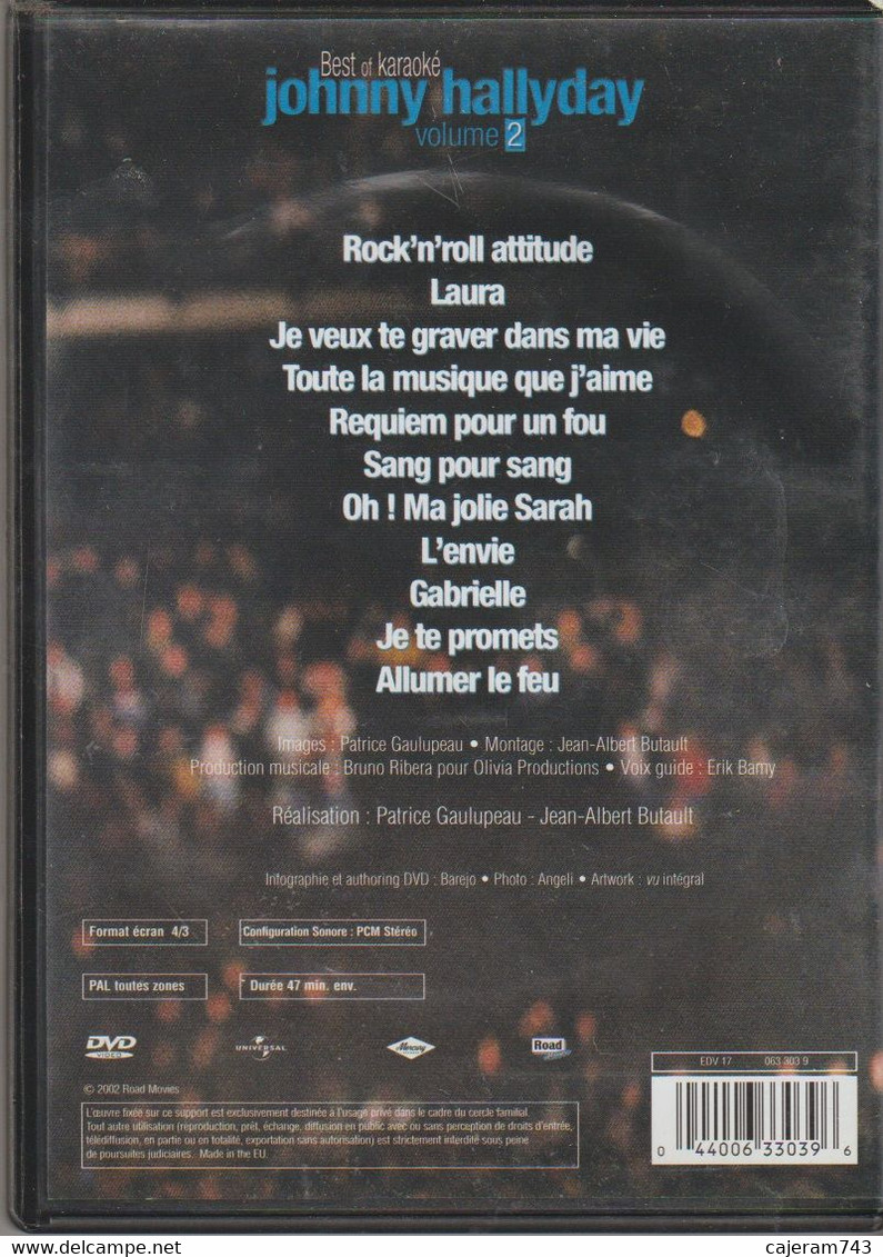 DVD. Johnny HALLYDAY - Best Of Karaoké - Volume 2 - 11 Titres - - Konzerte & Musik