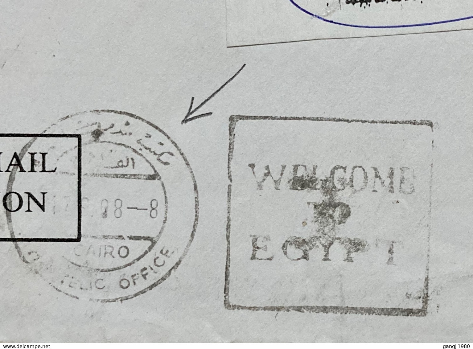 EGYPT 1998, WELCOME TO EGYPT SLOGAN,CAIRO CANCEL, TRANGLE POSTMARK, USED COVER TO INDIA - Lettres & Documents