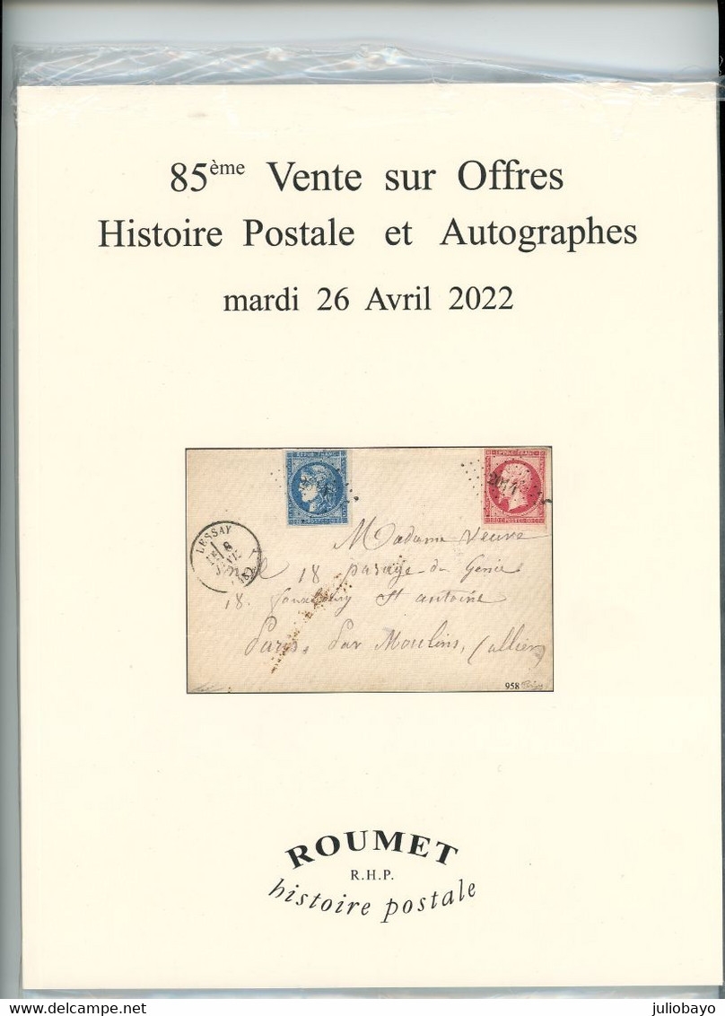 Lot De 4 Catalogues Roumet 83 84 85 Vente Sur Offre Histoire Postale Et Autographes Neufs Sous Blister+ 562eme VO RHP - Catalogues De Maisons De Vente