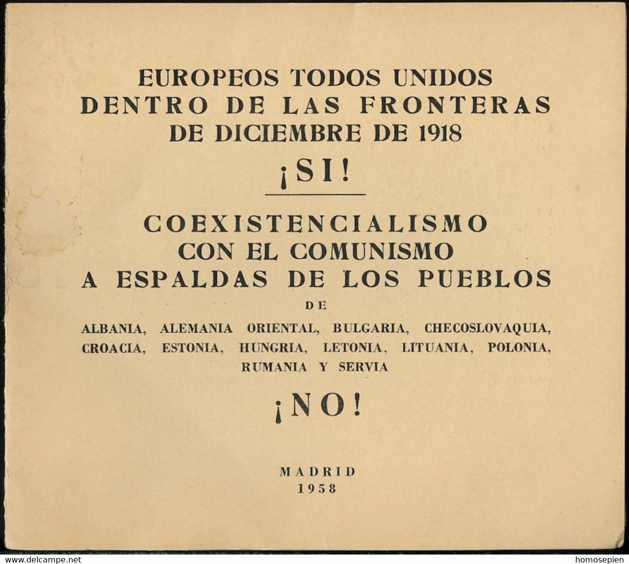 Roumanie - Rumänien - Romania Document 1958 Y&T N°DP(1 à 3) - Michel N°PD(?) Nsg - Propagande Anticommuniste - Cartas & Documentos