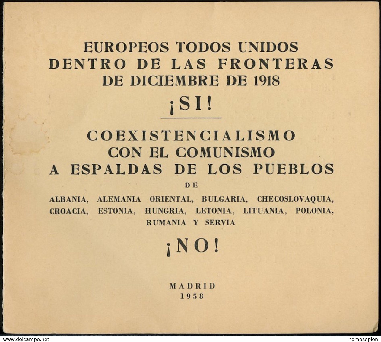 Roumanie - Rumänien - Romania Document 1958 Y&T N°DP(1 à 3) - Michel N°PD(?) Nsg - Propagande Anticommuniste - Lettres & Documents