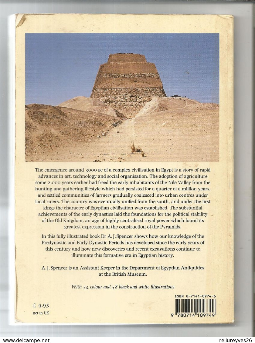 Réf.C3, Early Egypt , The Rise Of Civilisation In The Nile Valley , Par A.J. Spencer , Ed. Britich Museum 1993 - Viajes