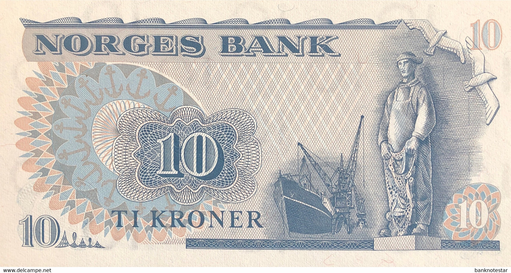 Norway 10 Kroner, P-36c (1977) - UNC - First Year - Noorwegen