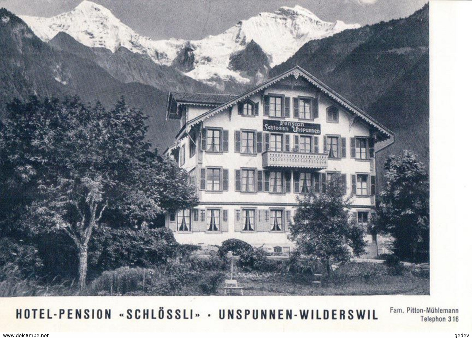 Unspunnen Wilderswil BE, Hotel Pension Schlössli (5420) 10x15 - Wilderswil