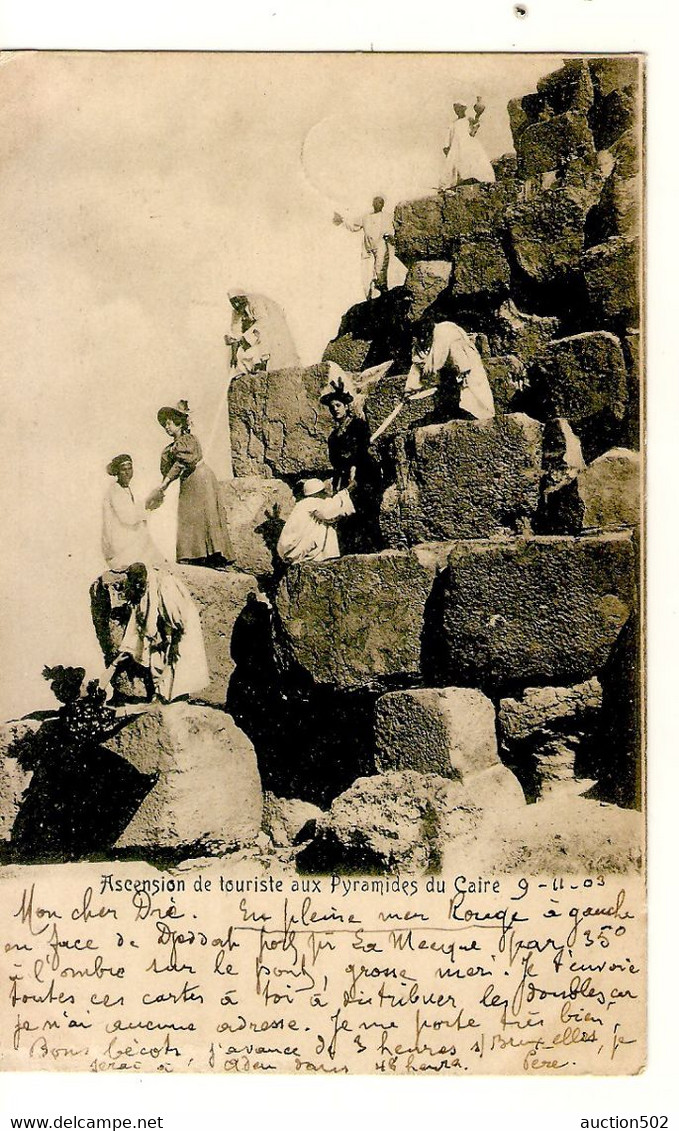 2034PR/ Egypt PC Ascension De Touriste Aux Pyramides Du Caire 1903 C. Marseille A Yokohama > Belgium - Pyramiden