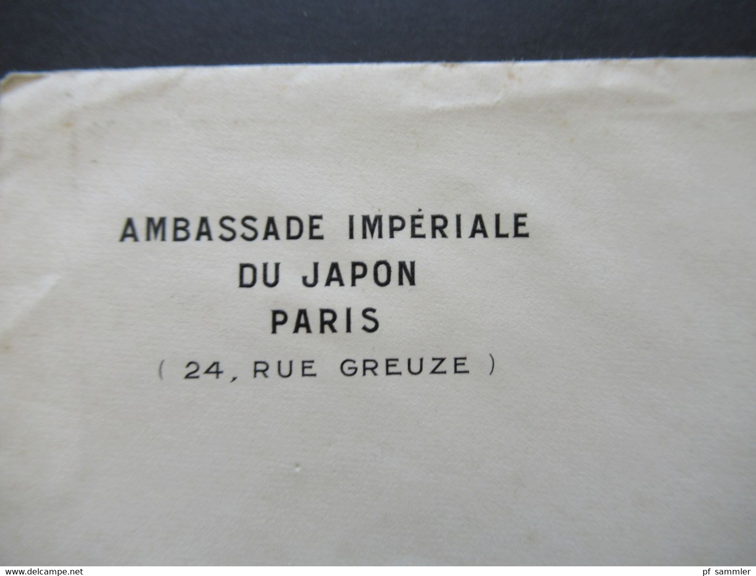 Frankreich 1930 Umschlag Mit Original Einladungskarte Ambassade Imperiale Du Japon Paris / Prince Takamatsu - Storia Postale