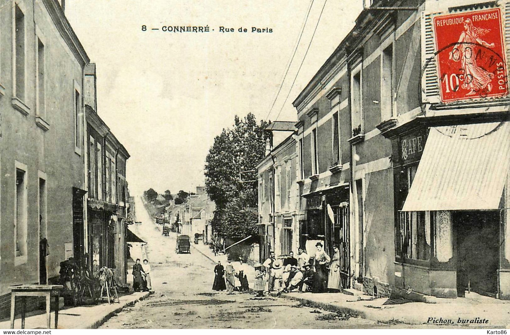 Connerré * Débit De Tabac Tabacs TABAC Café , Rue De Paris * Sellerie Bourrellerie - Connerre