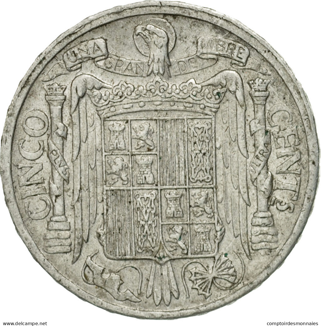 Monnaie, Espagne, 5 Centimos, 1945, TTB, Aluminium, KM:765 - 5 Céntimos