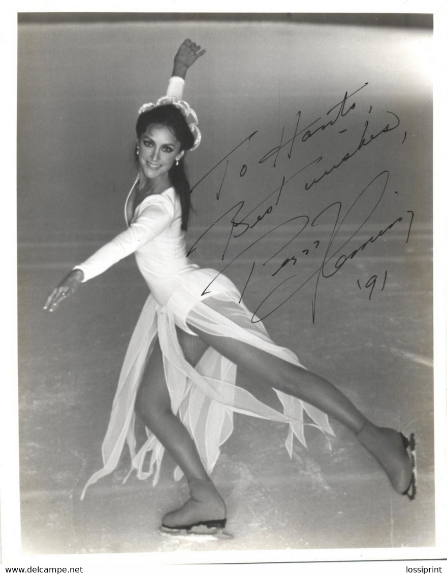 Autographs Figure Skater Peggy Fleming Original Autograph On Real Photo 1991