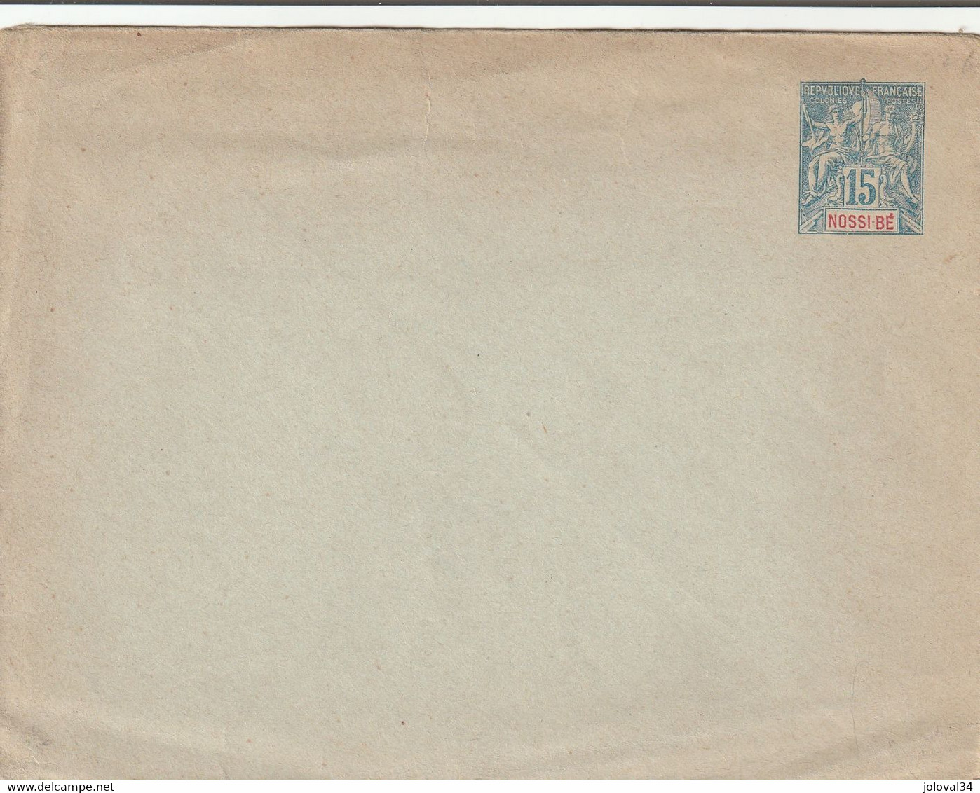 NOSSI BE - Entier Postal Type Sage 15 C Bleu   - Neuf  - Enveloppe Format 14,5 X 11 Cm - Rabat  Collé Froissure - Lettres & Documents