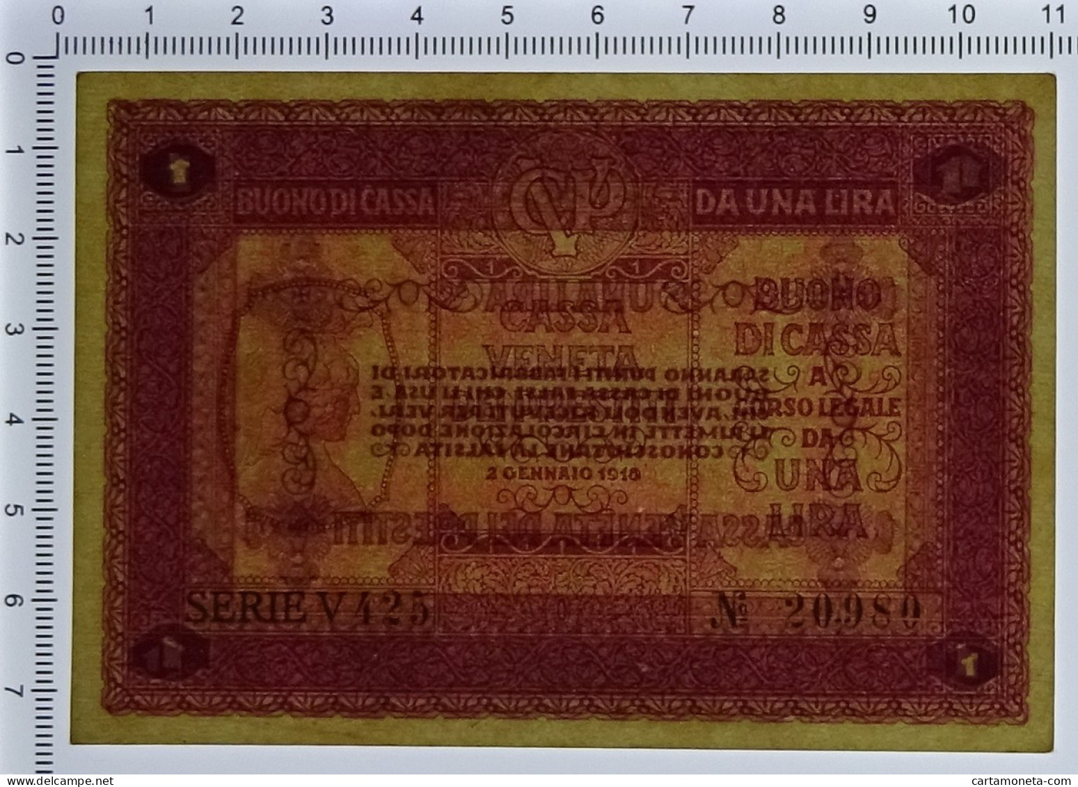 1 LIRA CASSA VENETA DEI PRESTITI OCCUPAZIONE AUSTRIACA 02/01/1918 SUP - Oostenrijkse Bezetting Van Venetië