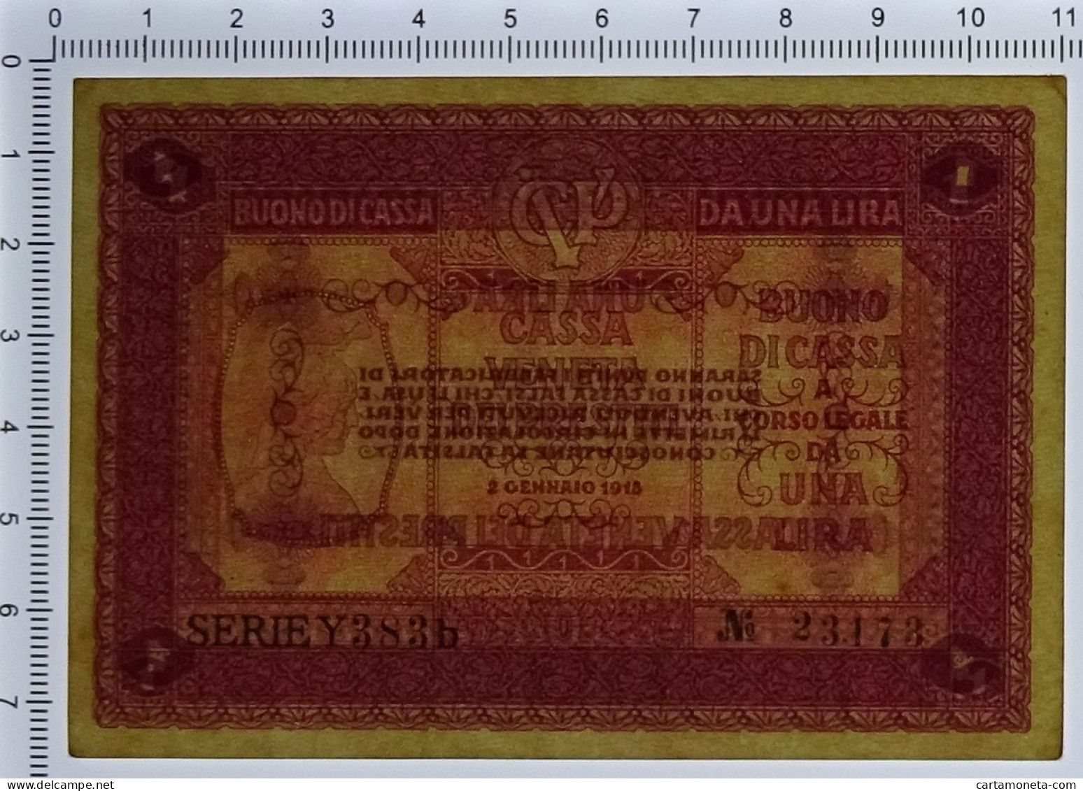 1 LIRA CASSA VENETA DEI PRESTITI OCCUPAZIONE AUSTRIACA 02/01/1918 SUP - Oostenrijkse Bezetting Van Venetië