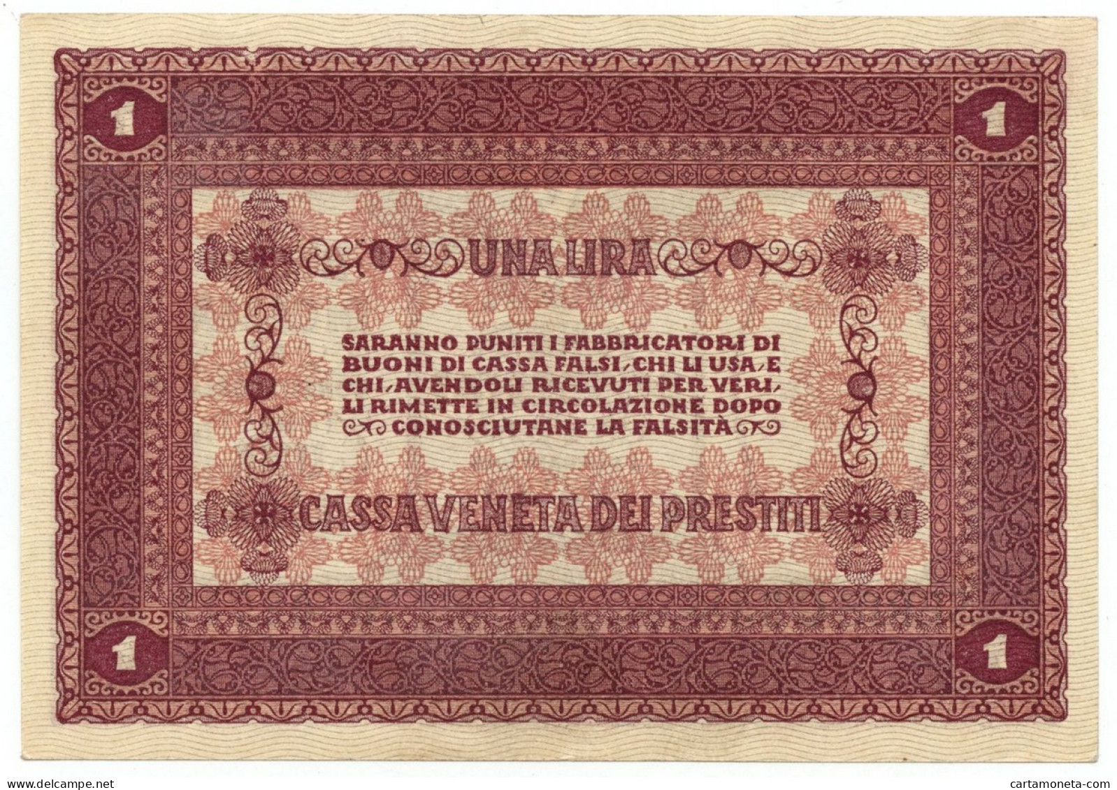 1 LIRA CASSA VENETA DEI PRESTITI OCCUPAZIONE AUSTRIACA 02/01/1918 SUP+ - Oostenrijkse Bezetting Van Venetië