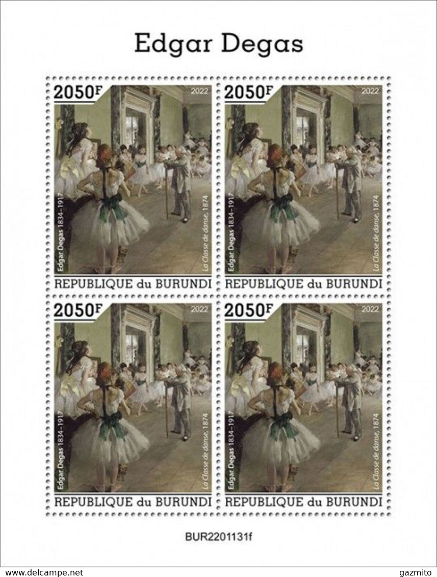 Burundi 2022, Art, Degas, 4val In BF - Nuevos