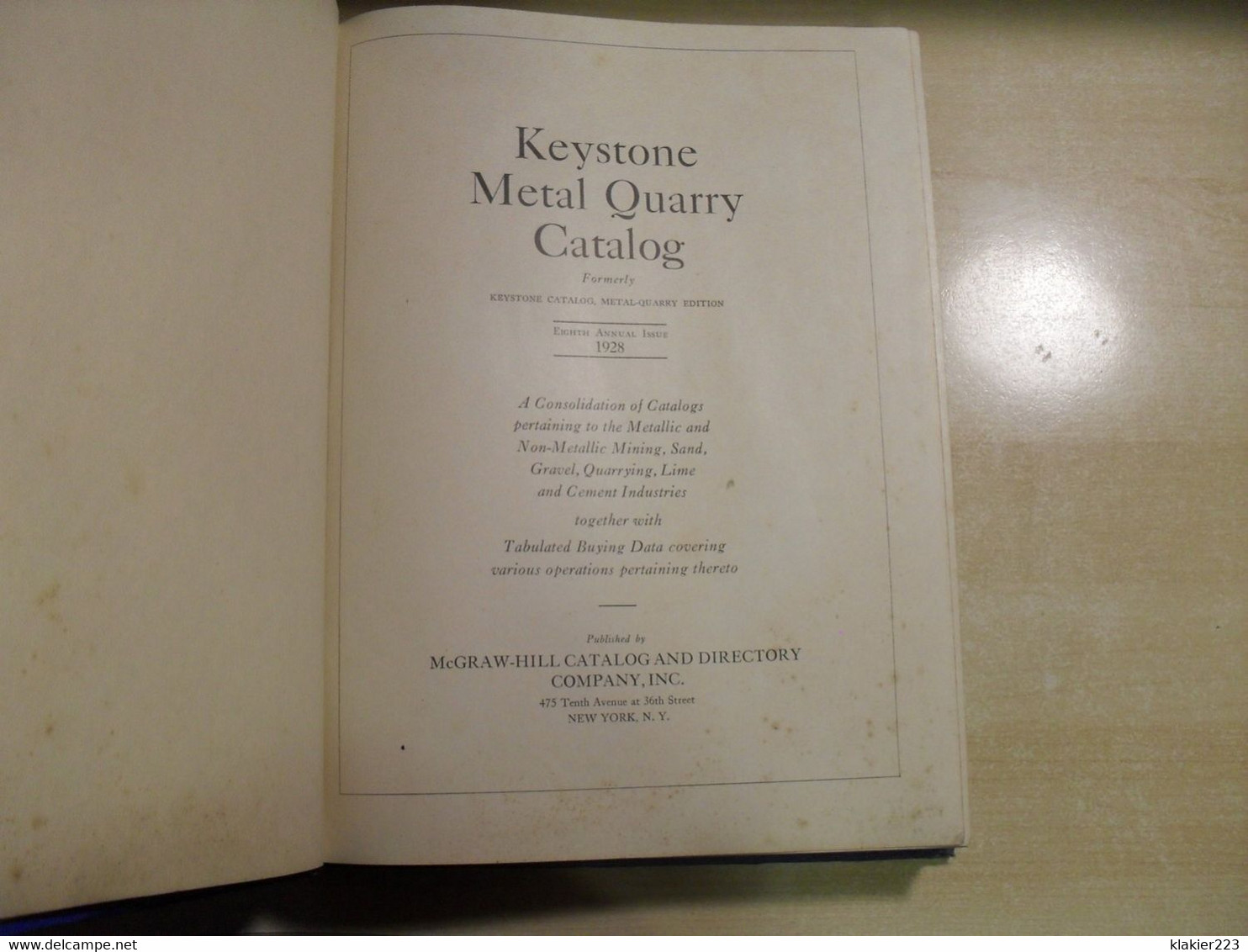 Keystone Metal Quarry Catalog 1928 - Ingenieurswissenschaften