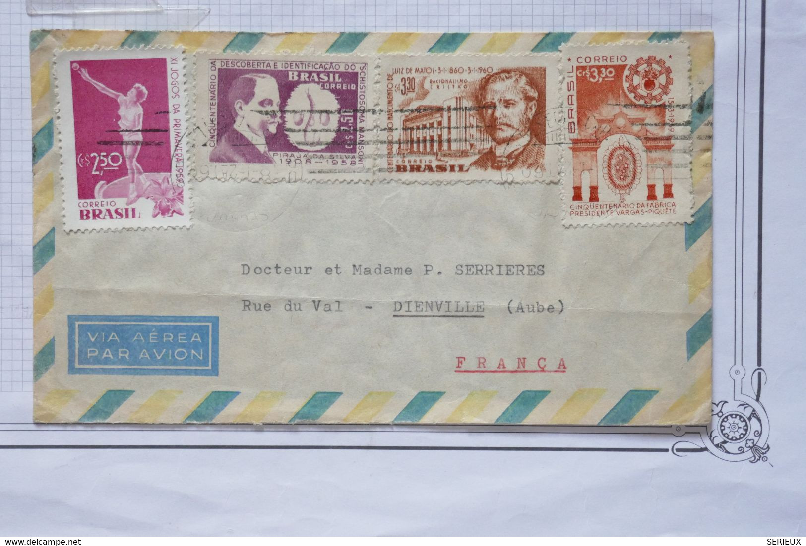 AW 9 BRESIL   BELLE LETTRE  1975  POUR DIENVILLE   FRANCE  ++AFFRANC.PLAISANT - Covers & Documents