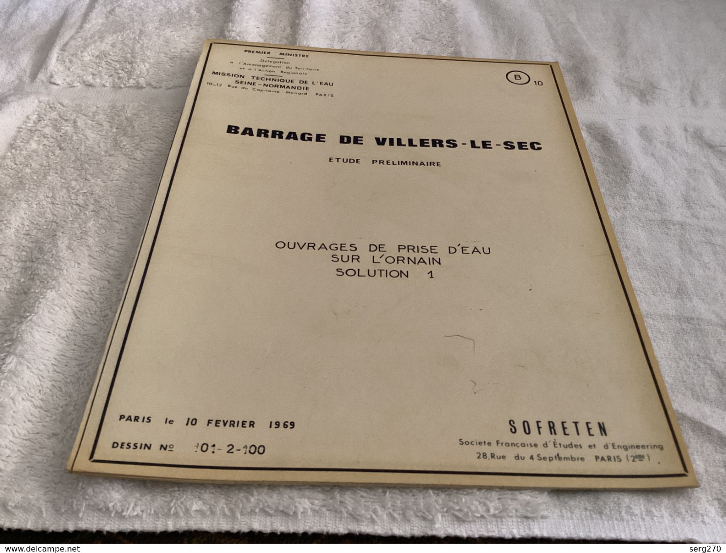 Barrage De Villiers Le Sec  Premier Ministre Délégation à L’aménagement Numéro 10 Dérivation De L’Ornain - Publieke Werken