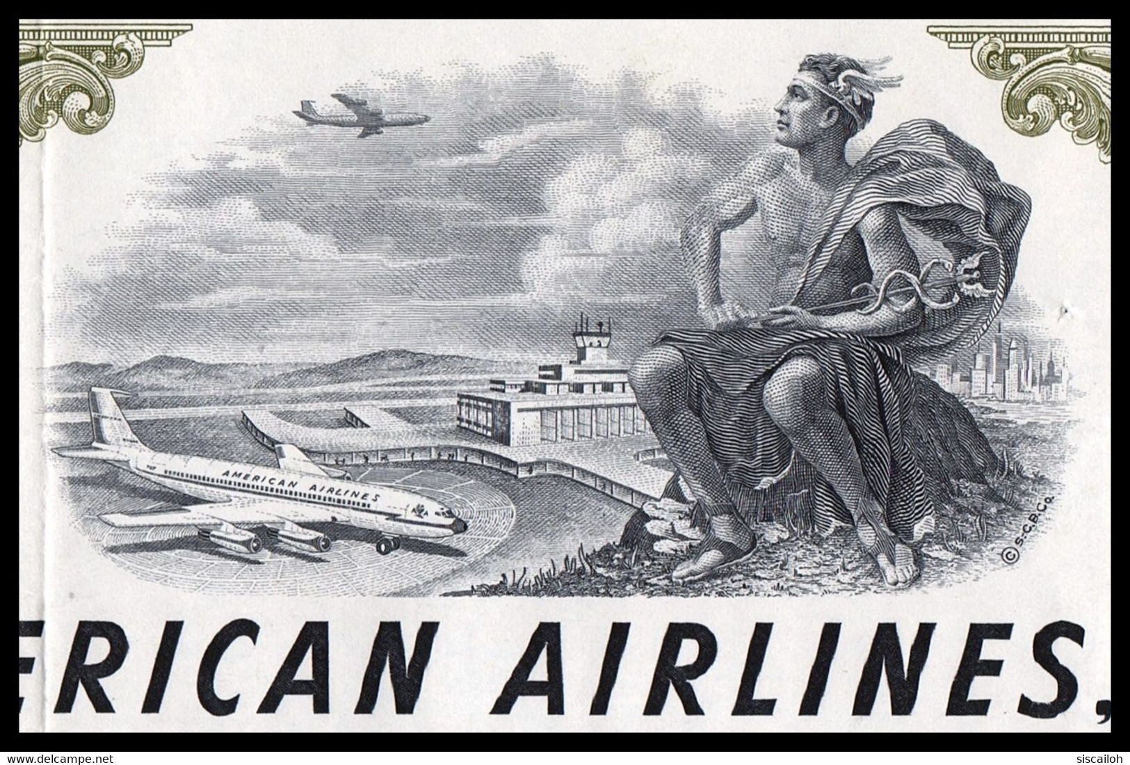 1967 American Airlines, Inc. - $100 Bond Certificate - Aviation