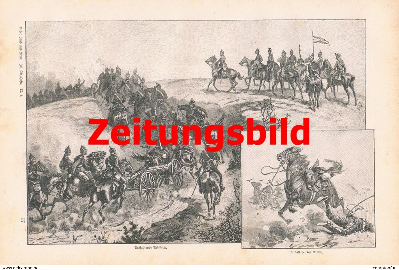A102 1146 Wald-Zedtwitz Fröhlicher Krieg Manöver Soldatenleben Artikel / Bilder 1893 !! - Polizie & Militari